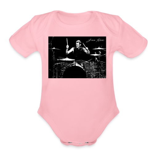 Landon Hall On Drums - Organic Short Sleeve Baby Bodysuit