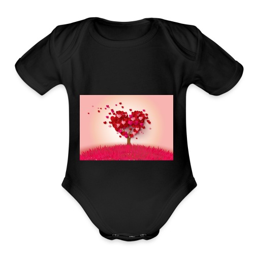 Heart Love Tree - Organic Short Sleeve Baby Bodysuit