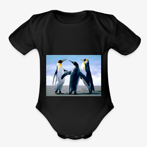Penguins - Organic Short Sleeve Baby Bodysuit