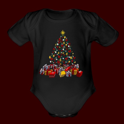 Christmas Tree Shirts Nonsecular Holiday Gifts - Organic Short Sleeve Baby Bodysuit