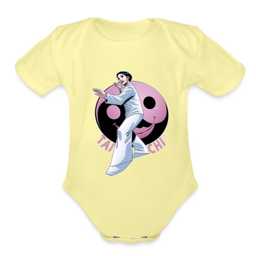Tai Chi Shirt Nancy Hellman inspired design - Organic Short Sleeve Baby Bodysuit