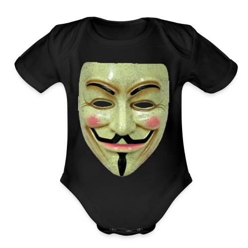 Guy Fawkes Mask - Organic Short Sleeve Baby Bodysuit