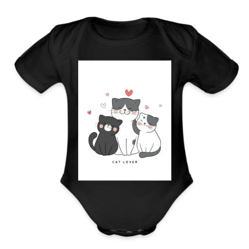 Cat Love - Organic Short Sleeve Baby Bodysuit