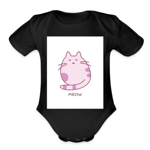 Meow - Organic Short Sleeve Baby Bodysuit