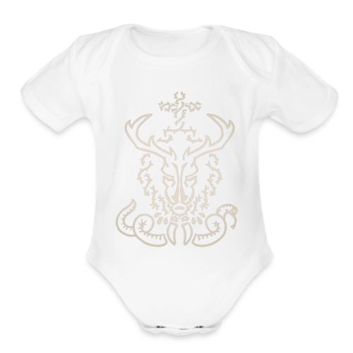 CHRISTmas Stag Light - Organic Short Sleeve Baby Bodysuit