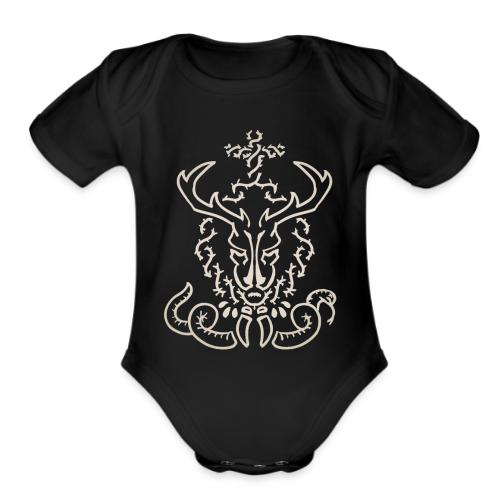 CHRISTmas Stag Light - Organic Short Sleeve Baby Bodysuit