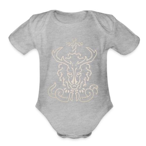 CHRISTmas Stag Light - Organic Short Sleeve Baby Bodysuit