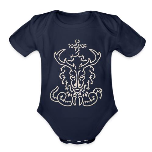 CHRISTmas Stag Light - Organic Short Sleeve Baby Bodysuit
