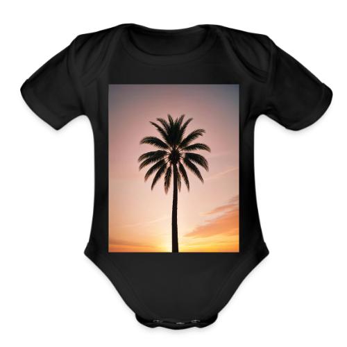 palm peace - Organic Short Sleeve Baby Bodysuit