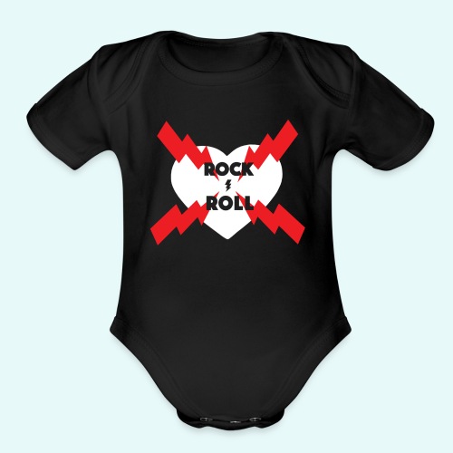 HEART ROCK - Organic Short Sleeve Baby Bodysuit