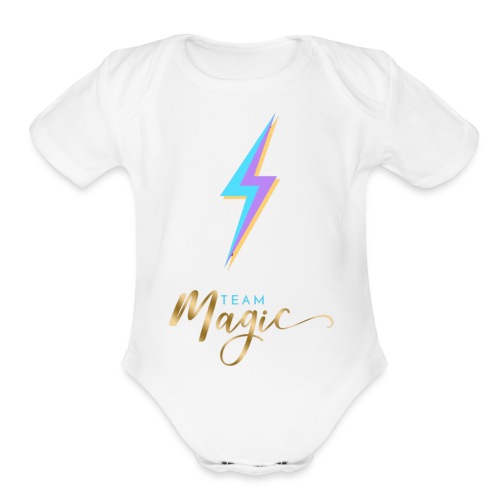 Team Magic With Lightning Bolt - Organic Short Sleeve Baby Bodysuit