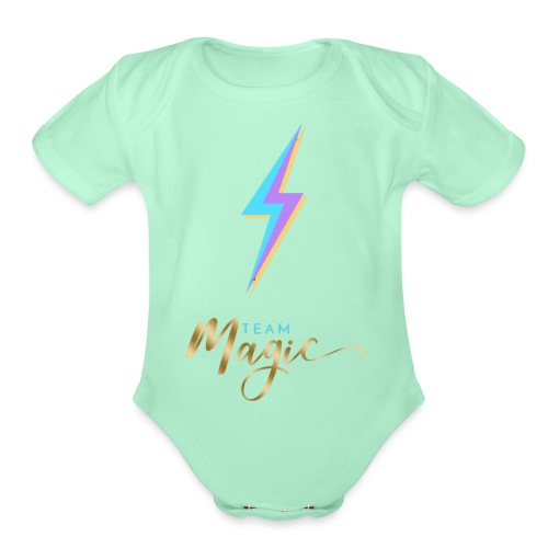 Team Magic With Lightning Bolt - Organic Short Sleeve Baby Bodysuit