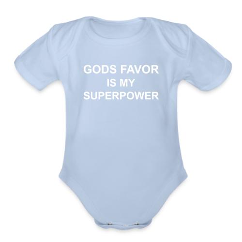 Gods Favor Is My Superpower | Premium Onesie - Organic Short Sleeve Baby Bodysuit