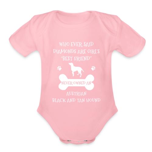 Best Friend Is Austrian Black And Tan Hound Cool - Organic Short Sleeve Baby Bodysuit