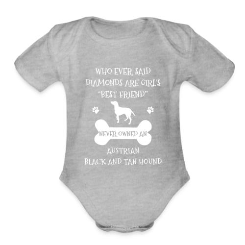 Best Friend Is Austrian Black And Tan Hound Cool - Organic Short Sleeve Baby Bodysuit