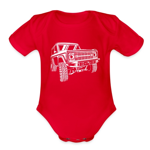 1976 Classic Bronco Truck T-shirt - Organic Short Sleeve Baby Bodysuit