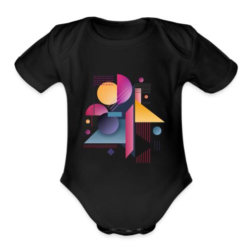 Color Pulse Geometry - Organic Short Sleeve Baby Bodysuit