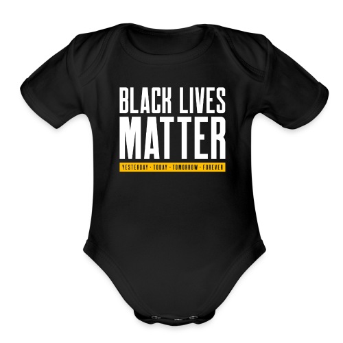 Black Lives Matter (Gold) - Organic Short Sleeve Baby Bodysuit