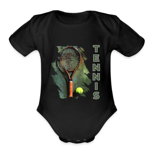 Tennis Precision Strike - Organic Short Sleeve Baby Bodysuit