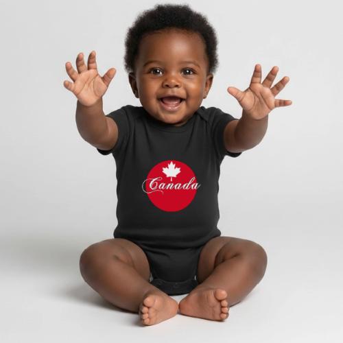 Canada in red and white - Organic Short Sleeve Baby Bodysuit