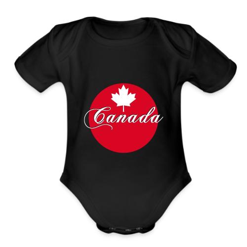 Canada in red and white - Organic Short Sleeve Baby Bodysuit