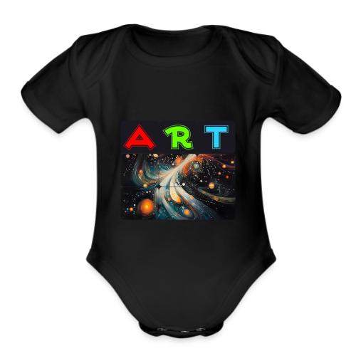 Swirls of Colorful Art - Organic Short Sleeve Baby Bodysuit