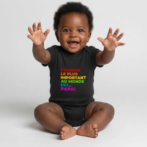 Dad: The Most Precious Man in the World - Organic Short Sleeve Baby Bodysuit