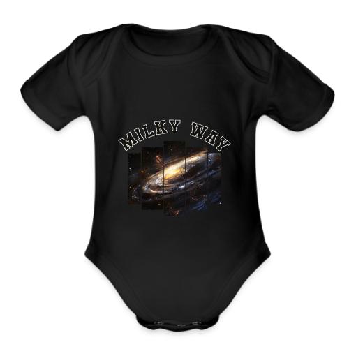 Milky way galaxy - Organic Short Sleeve Baby Bodysuit