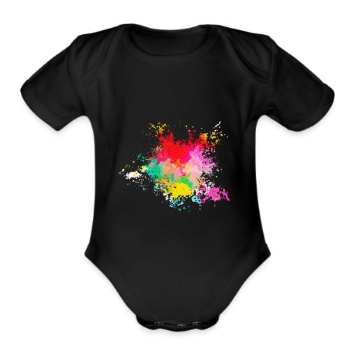Psychedelic: Color Storm - Organic Short Sleeve Baby Bodysuit