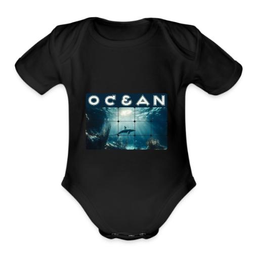 Ocean: Dolphin’s Serenity - Organic Short Sleeve Baby Bodysuit