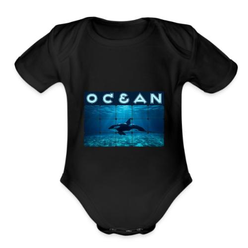 Ocean: Orca in Motion - Organic Short Sleeve Baby Bodysuit