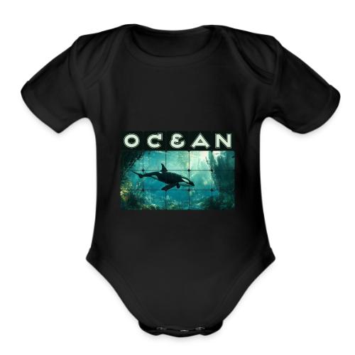 Ocean: Silent Hunter - Organic Short Sleeve Baby Bodysuit