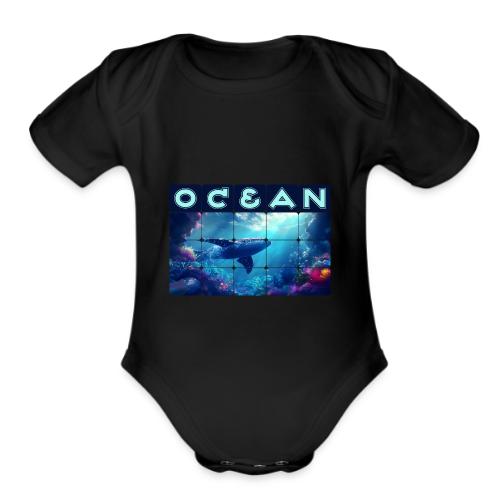 Ocean: Whale’s Path - Organic Short Sleeve Baby Bodysuit