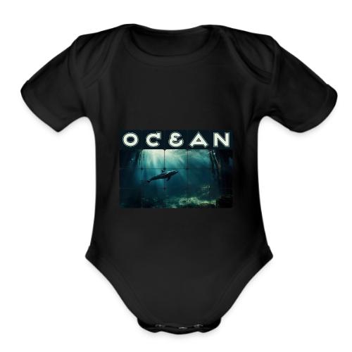 Ocean Whisper - Organic Short Sleeve Baby Bodysuit