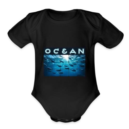 Ocean: Silver Tide - Organic Short Sleeve Baby Bodysuit