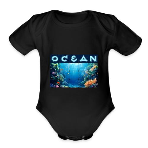 Ocean: Tropical Drift - Organic Short Sleeve Baby Bodysuit