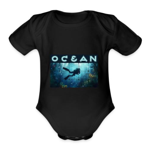 Ocean: Beneath the Blue - Organic Short Sleeve Baby Bodysuit