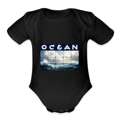 Ocean: Waves of Fury - Organic Short Sleeve Baby Bodysuit
