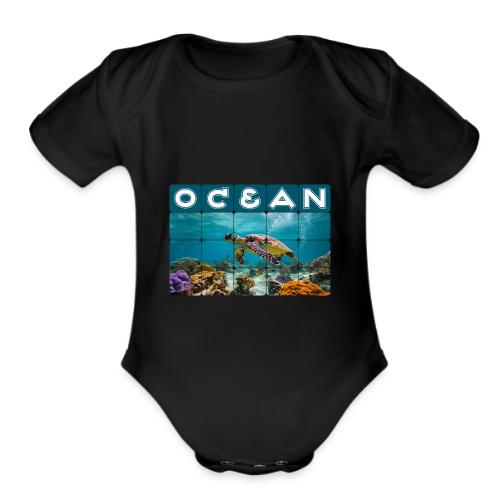 Ocean: Gentle Voyager - Organic Short Sleeve Baby Bodysuit