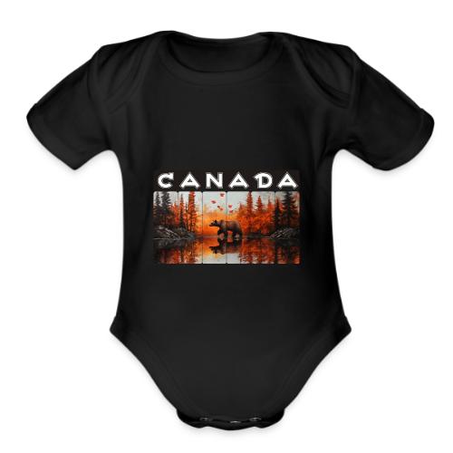 Canada Wilderness Art - Organic Short Sleeve Baby Bodysuit