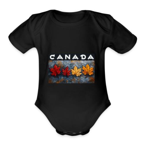 Colorful Canada Style - Organic Short Sleeve Baby Bodysuit