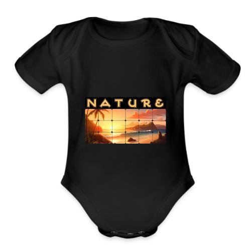 Nature: Tropical Twilight - Organic Short Sleeve Baby Bodysuit