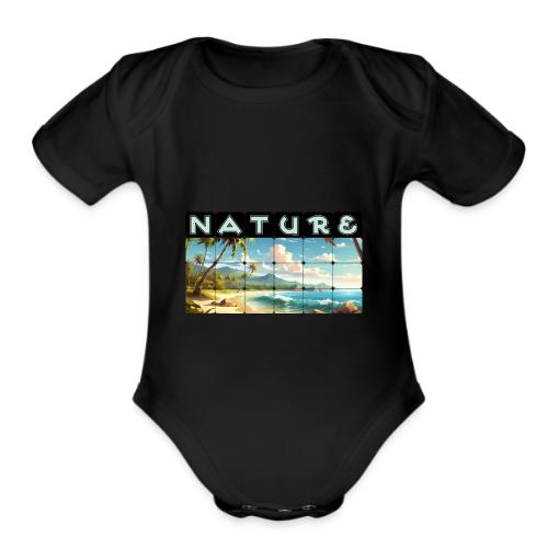 Nature: Sun-Kissed Shore - Organic Short Sleeve Baby Bodysuit