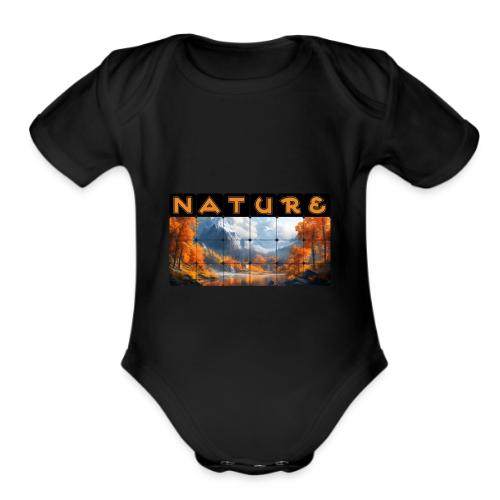 Nature: Golden Autumn Escape - Organic Short Sleeve Baby Bodysuit