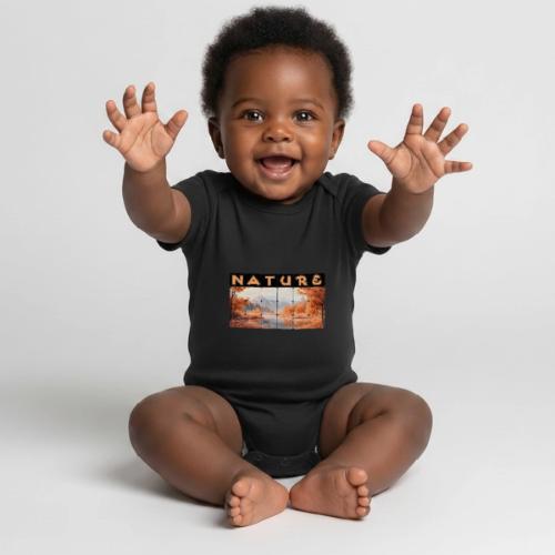 Nature: Autumn Glow - Organic Short Sleeve Baby Bodysuit