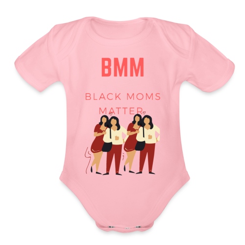BMM wht bg - Organic Short Sleeve Baby Bodysuit
