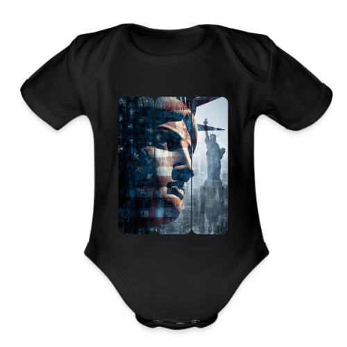 USA: Liberty in Three Visions - Organic Short Sleeve Baby Bodysuit
