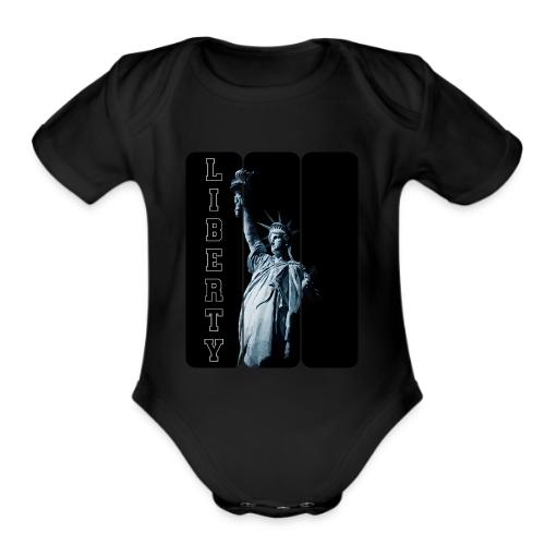USA: Vertical Liberty - Organic Short Sleeve Baby Bodysuit