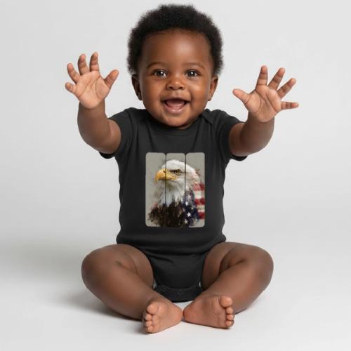 USA: Eagle of the Free - Organic Short Sleeve Baby Bodysuit