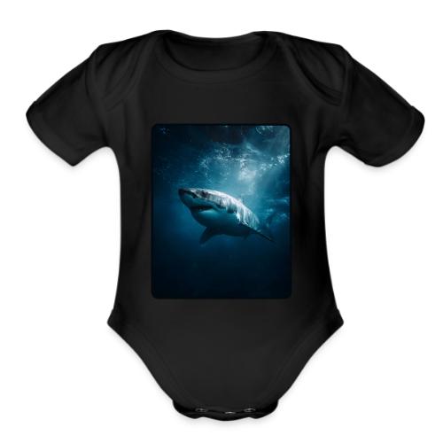 Great White Shark Ocean Design - Organic Short Sleeve Baby Bodysuit